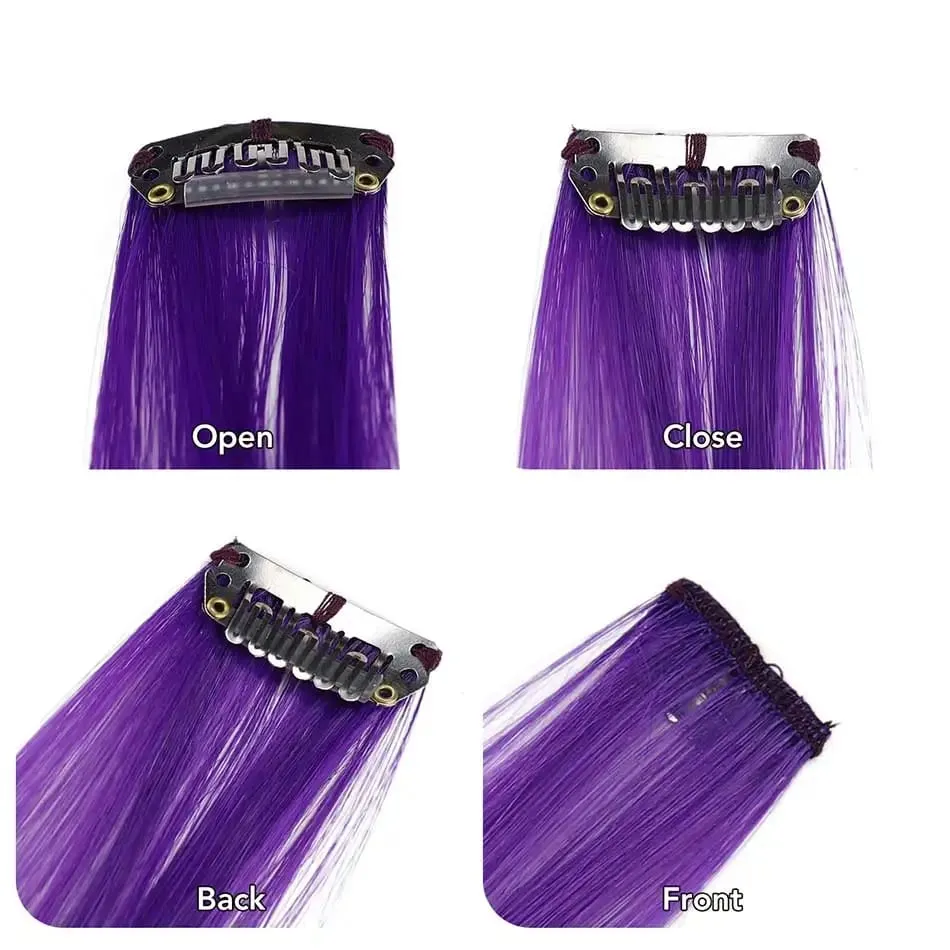 Deep Wave Hairpiece Synthetic Hair Extensions 10 Pcs/Set Clip In Hair Extension 24Inch Multiple Pure Color No Shedding For Women