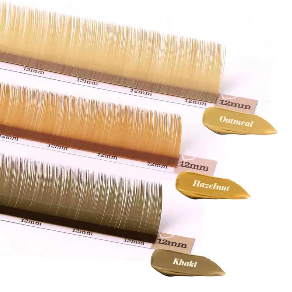 20Rows C CC D Curl Natural Brown Russian Volume Eyelashes 7-15mm Mixed Cashmere Soft Classic Dark Brown Eyelash Extensions