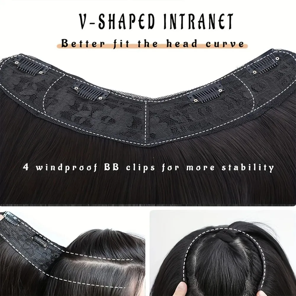 18/22/24Inch Women's Synthetic Long Hair Styling Long Hair Synthetic Wigs Layered Hair Extensions Top of the Head Increase Hair