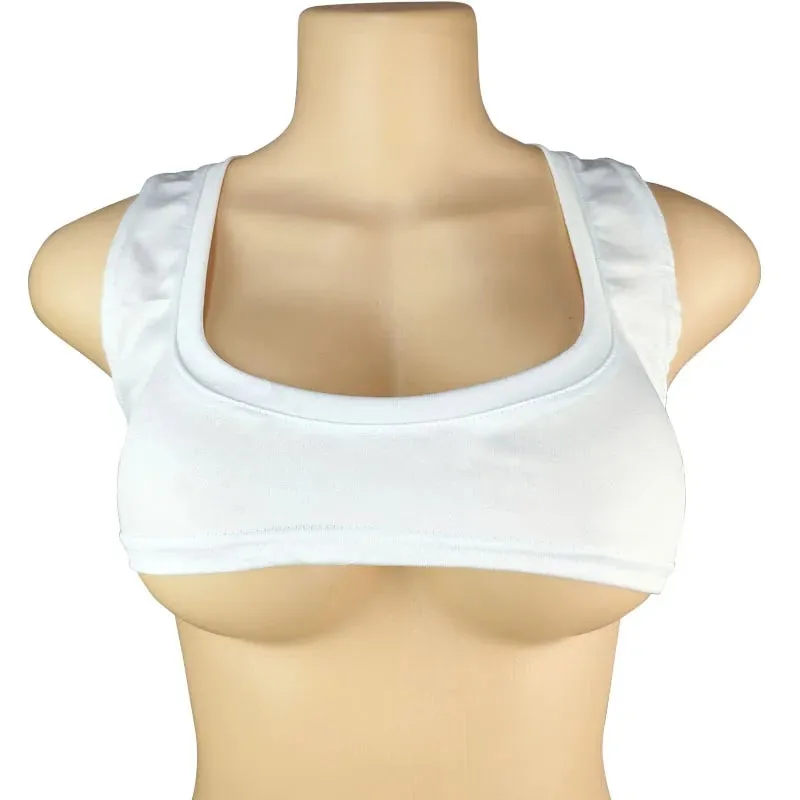 Y2k Europese en Amerikaanse ultrakorte mouwloze vest met lage ronde hals, T-shirt met sexy borstomhulsel en zichtbaar navelvest
