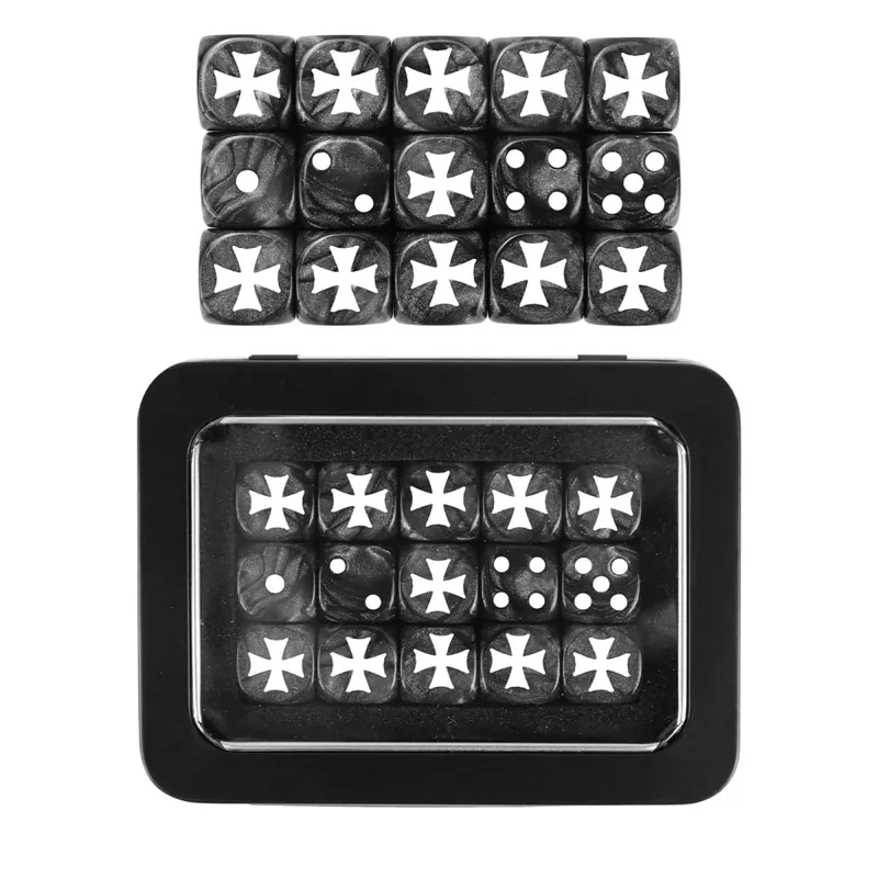 15PCS 16mm/0.63inch D6 Wargaming Dice Set for Tabletop Miniatures Game Damage Tracking Army Faction Themed Dice Tokens