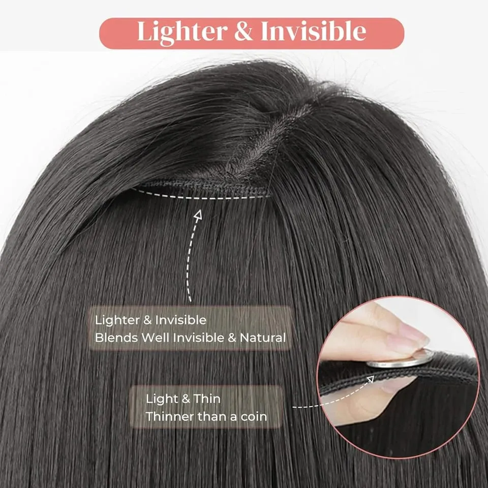 7Pcs/Set Long Straight Clip in Hairpiece Synthetic Clip in Hair Extensions Brown Highlight Blonde Natural Soft Hairpieces