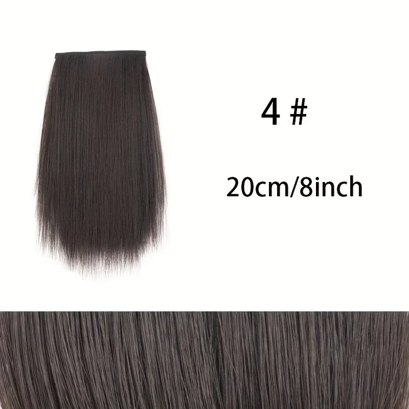 10cm/20cm/30cm Synthetic Short Straight Pad Invisible Hair Extension Lining of Hair Top Side Cover Hairpiece for Women