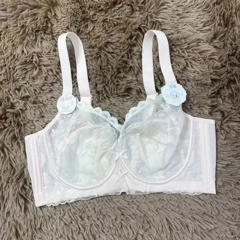 Women's Sexy Lace Support Bra Full Cup Lift Bralette Lingerie Anti-Sagging Ultra Thin Mesh - Slimming Underwear for Big Bust