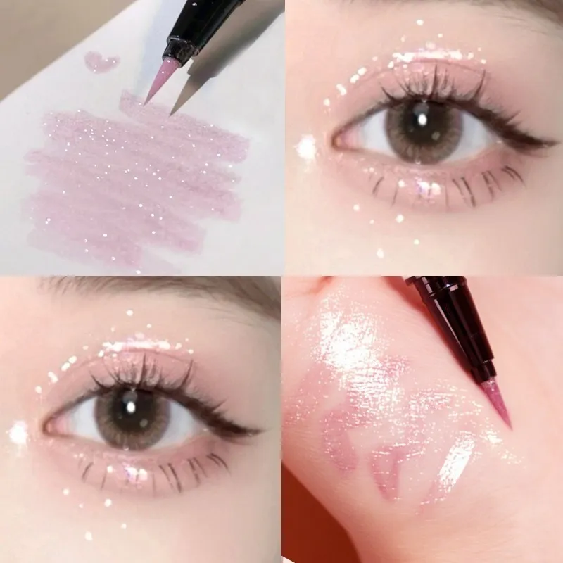 Pearlescent White Liquid Eyeliner Pen Long Lasting Non-dizzy Shiny Eye Liner Pen Fast-drying Lying Silkworm Brighten Eyes Makeup