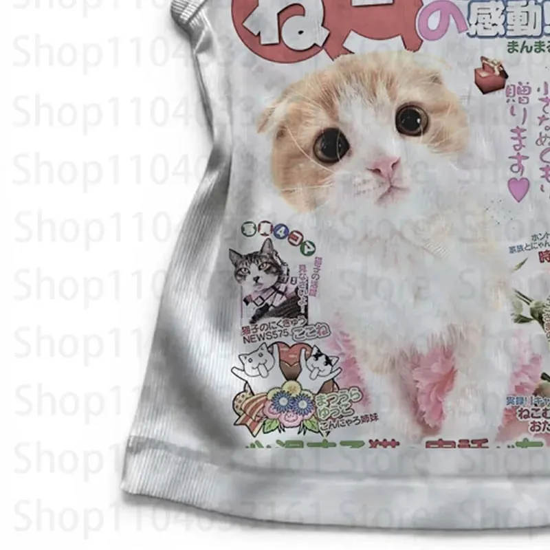 Kawaii Top Women Aesthetic Emo Crop Tops Y2k Gothic Clothes Women Women's Cropped Shoujo Girl Aesthetic Tanks & Camis Summer