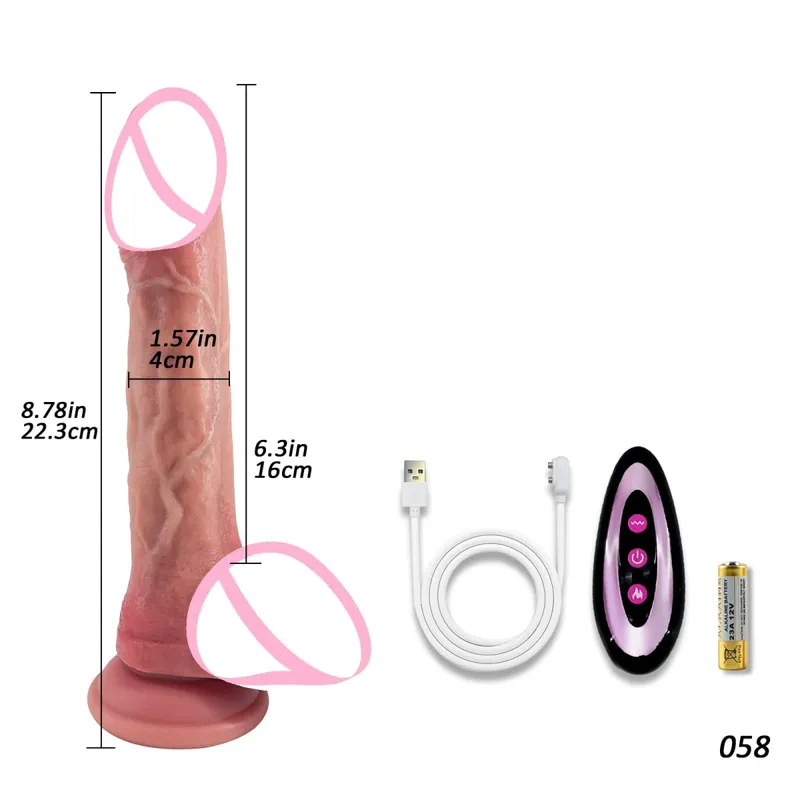 Thrusting Realistic Dildo Sex Toys Heating Thick Anal Dildos Telescopic Vibrating Modes Adult Sex Toys for Men Women Couple 18+