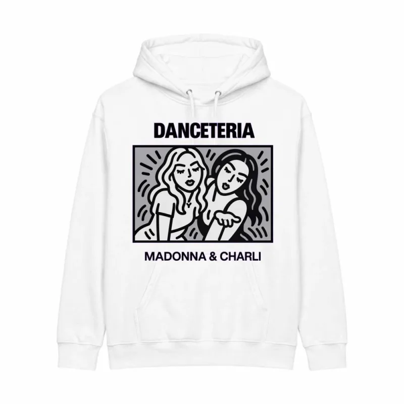 2026 Madonna Charli XCX Danceteria Hoodie Line Artกราฟิกพิมพ์Unisex Pullover Hooded Sweatshirt Popเพลงพัดลมเสื้อลำลอง