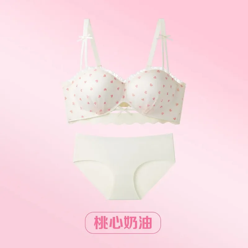 Sutiã push up de renda francesa para busto pequeno, meia xícara anti-sag 2026 novo desejo puro sexy lingerie feminina sutiã 32-38 A-C