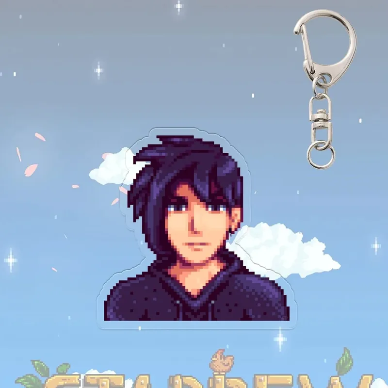 Alex Stardew Valley Schlüsselanhänger Elliott Spielfigur Anime Cartoon Cosplay Requisiten Haley Emily Pixel Student Kawaii Geburtstagsgeschenk