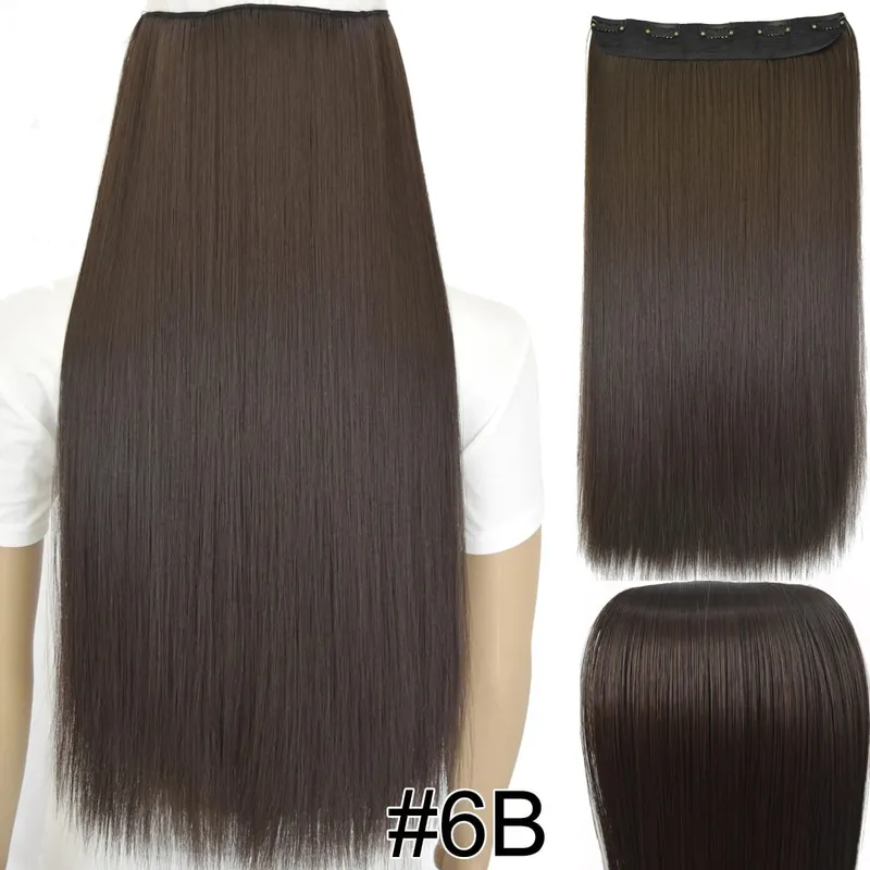 合成繊維耐熱 120gr ストレート 5 クリップオンクリップインヘアエクステンション 5006