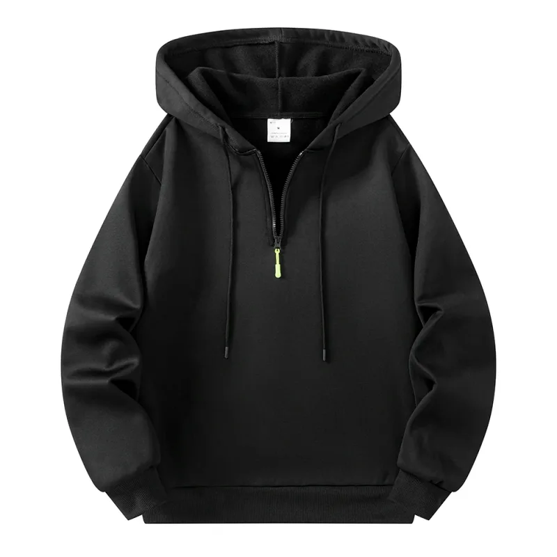 Men's Half Zip Hoodie With Personalized Spider Print Street Style Casual Sweatshirt Autumn And Winter Trendy Fitness Commute Top