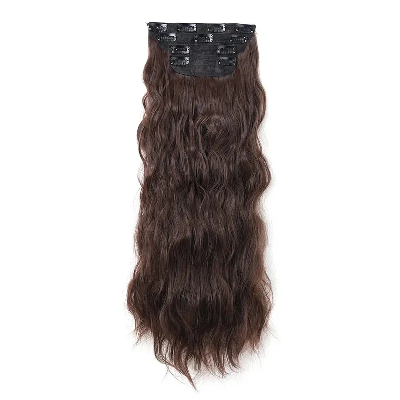 4Pcs/Set 16/20/24 Inch Synthetic Hair Clip In Long Wavy Thick Double Weft Hair Extensions Hairpieces For Women — image 11