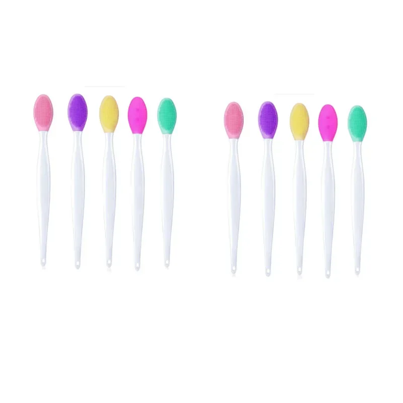 1-20pcs Beauty Skin Care Wash Face Silicone Brush Exfoliating Nose Clean Blackhead Removal Brushes Tools With Replacement Head