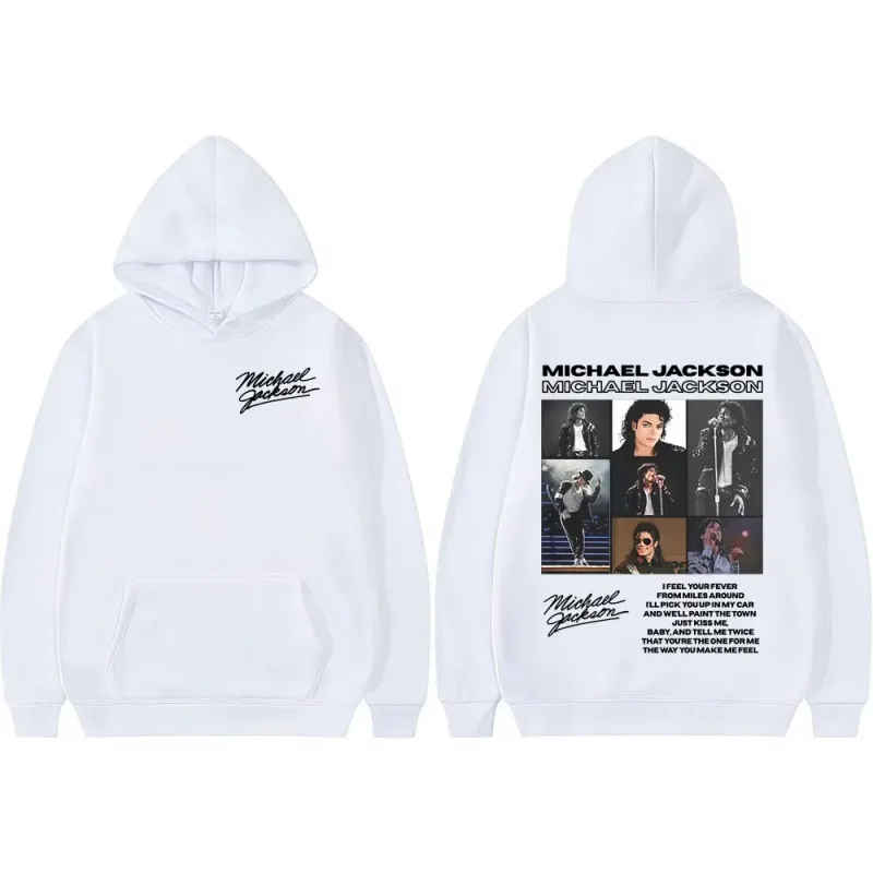 King of Pop Michael Jackson Tour Retro Hoodies Men's Clothing Harajuku Hip Hop Style Sweatshirts Casual Cozy Oversized Pullovers