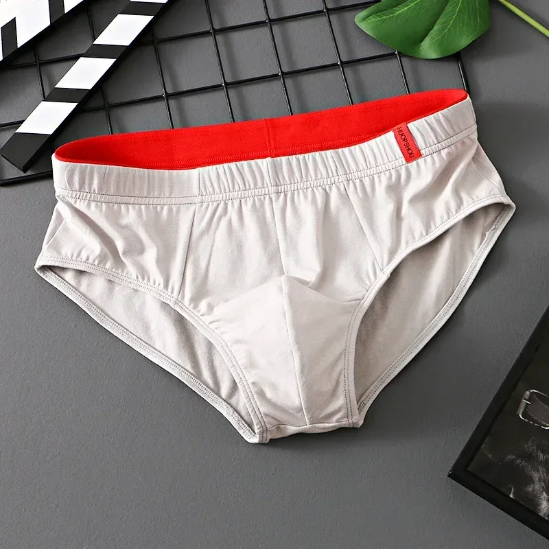 Celana Dalam Katun Solid Celana Dalam Kantung Cembung Pria Pakaian Dalam Fasion Remaja Pakaian Dalam Nyaman Pria Bersirkulasi Rendah Warna Solid