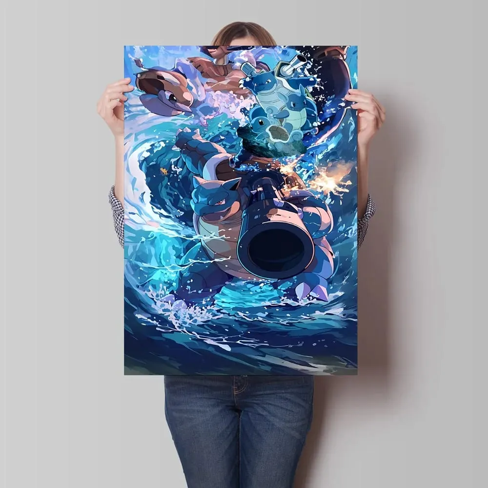 Japanese Anime Canvas Paintings Pokemon Pikachu Poster Cartoon Character Picture Bright and Clear Colors High Quality Home Decor