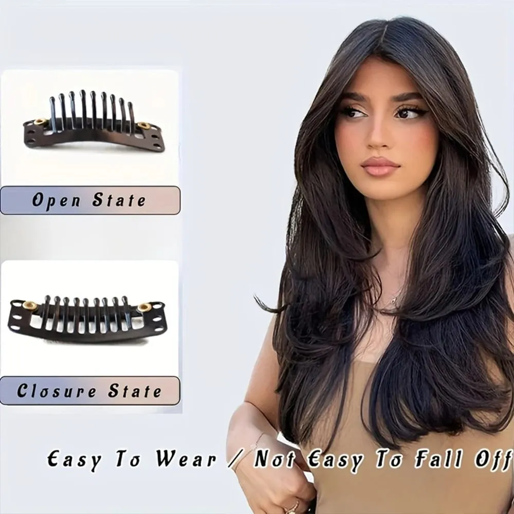 18/22/24Inch Women's Synthetic Long Hair Styling Long Hair Synthetic Wigs Layered Hair Extensions Top of the Head Increase Hair