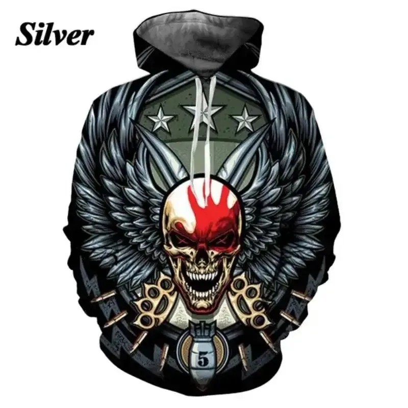 Men's and Women's Five Finger Death Punch Hoodies 3D Printing Casual Autumn Winter Sweatshirts Hip-hop Rock Hoodie