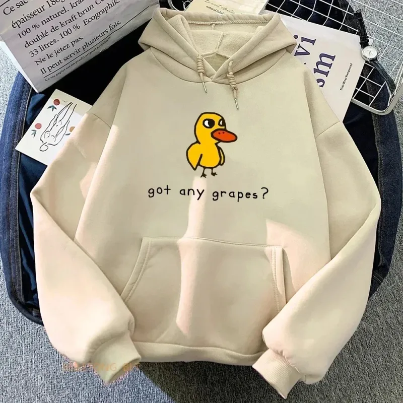 The Duck Song Got Any Grapes Printed Hoodies Kawaii Cartoon Women Sweatshirts Winter Soft Comfortable Hooded Clothing Streetwear — image 10