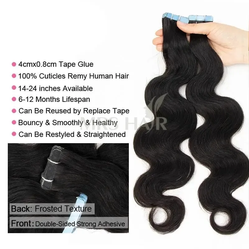 Body Wave Tape In Human Hair Extensions Remy Tape Hair Extensions Skin Weft Natural Hair Extensions Body Weavy 26 Inch
