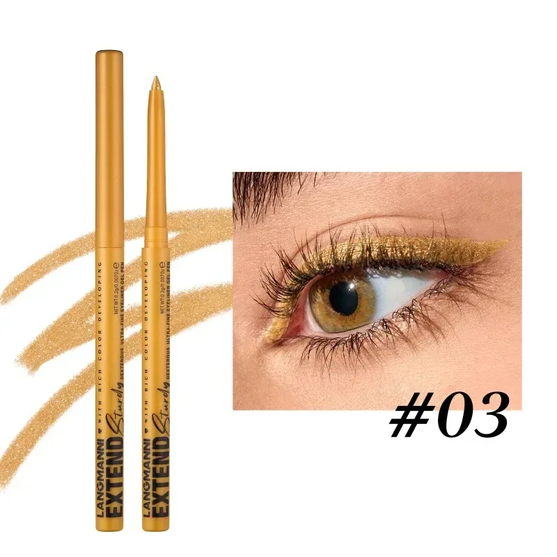 Glide-On Gel Eyeliner Pencil Ultra-Smooth Waterproof Lasting Liner for Waterline & Lash Line Fade-Resistant All-Day Wear Makeup