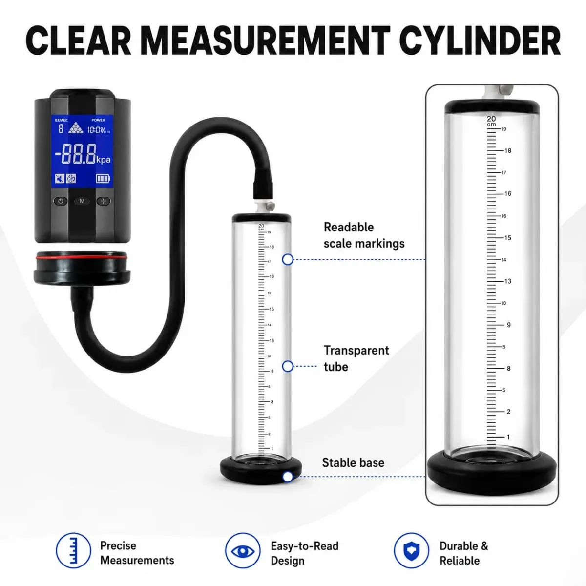 Electric Penis Vacuum Pump with Digital Display Male Enlargement Extender Trainer Rechargeable Adult Masturbation Sex Toy