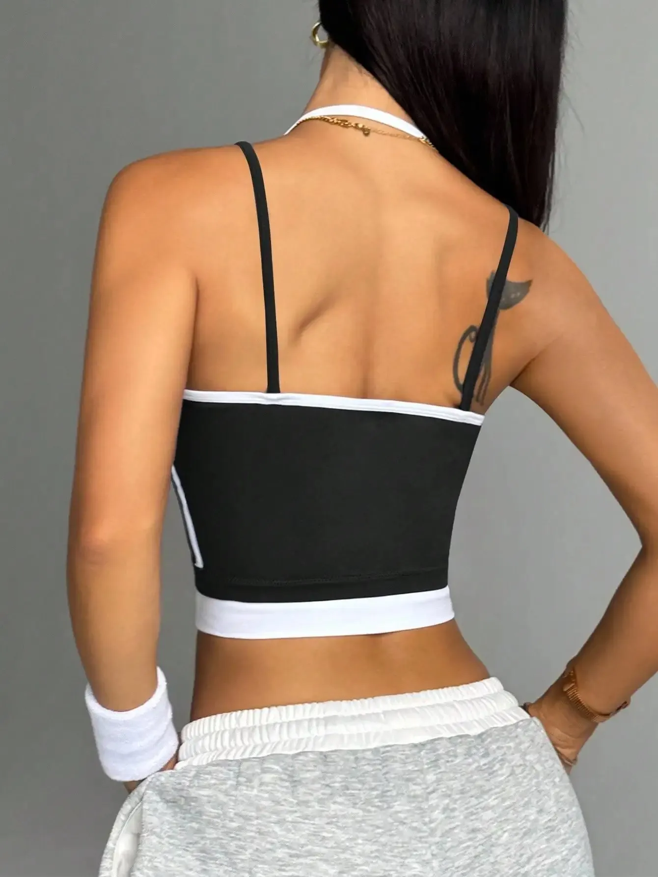 Color blocking non steel ring beautiful back sports vest for women's outdoor wear fitness running shock-absorbing gathering s
