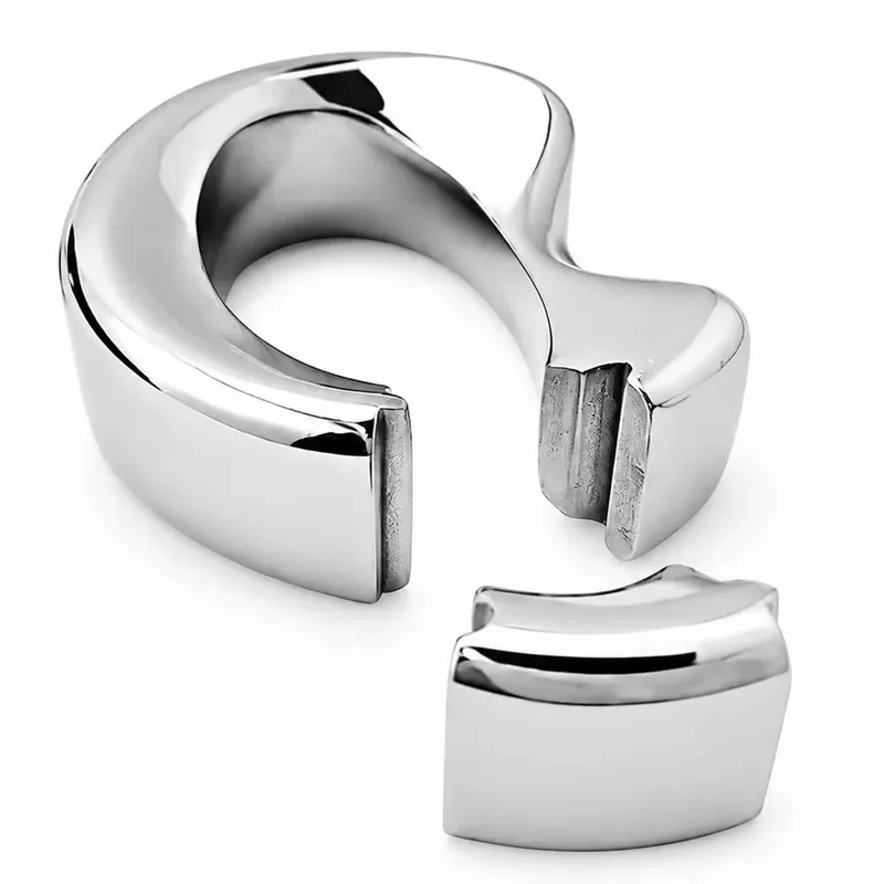Stainless steel penis lock bondage cock Ring Heavy Duty male metal Ball Stretcher Scrotum Delay ejaculation BDSM Sex Toy for men