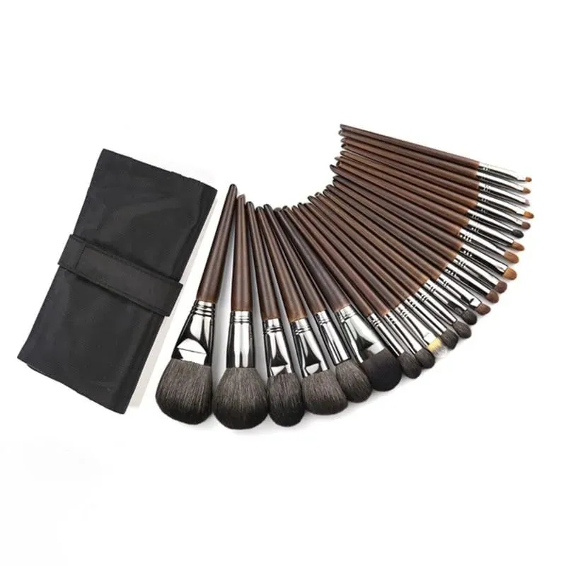 26Pcs Professional Makeup Brushes Set Animal Hair Foundation Eyeshadow Blending Blush Powder Brushes Cosmetic Tools Kit