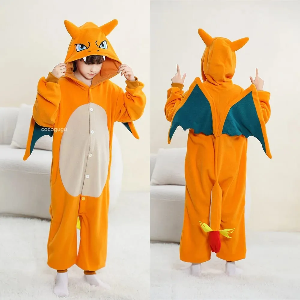Costume Charizard Pokemon Onesie pour hommes, femmes, garçons et filles, tenue de Festival, pyjama d'hiver, combinaison de fête, Dragon Cosplay Kigurumis