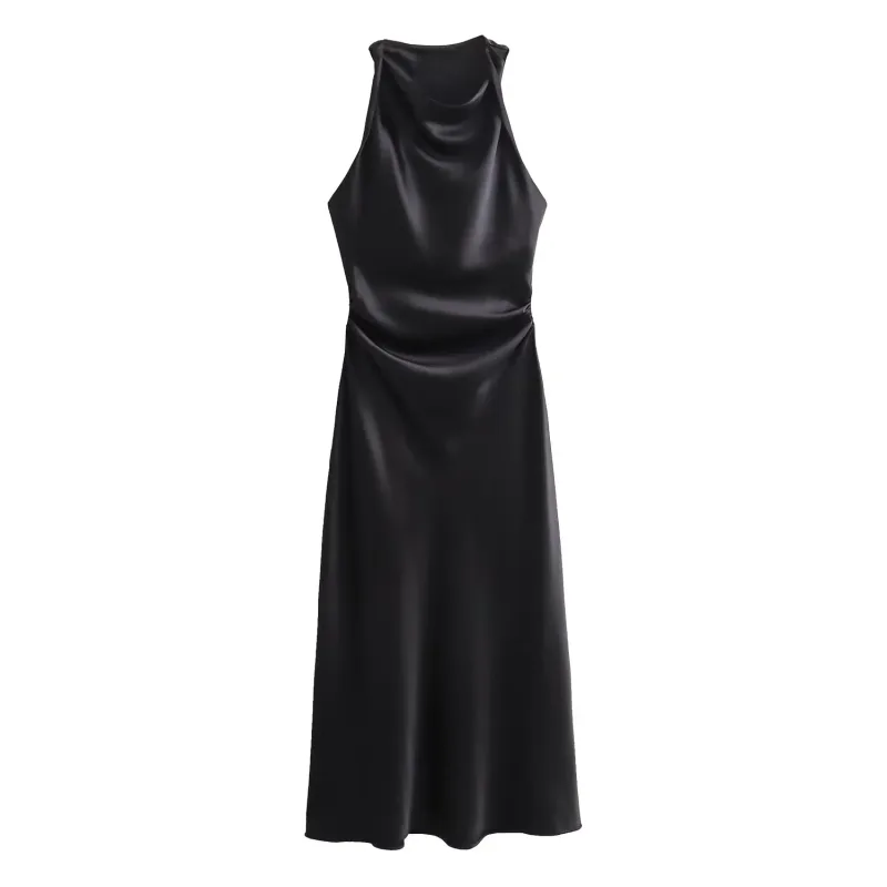 Satin Long Dresses for Women 2026 Summer Slip Midi Dress Woman Sexy Evening Party Dress Sleeveless Female Elegant Dresses