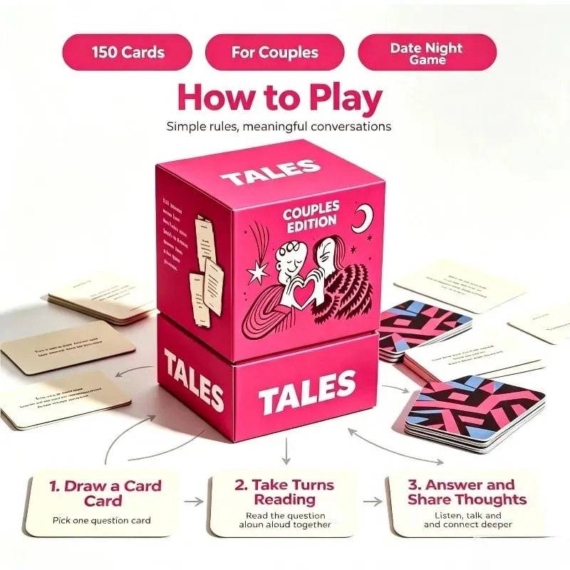 Couples Edition 150Pcs Conversation Cards Couple Dating Night Game Romantic Question Card Gift for Anniversary Valentine