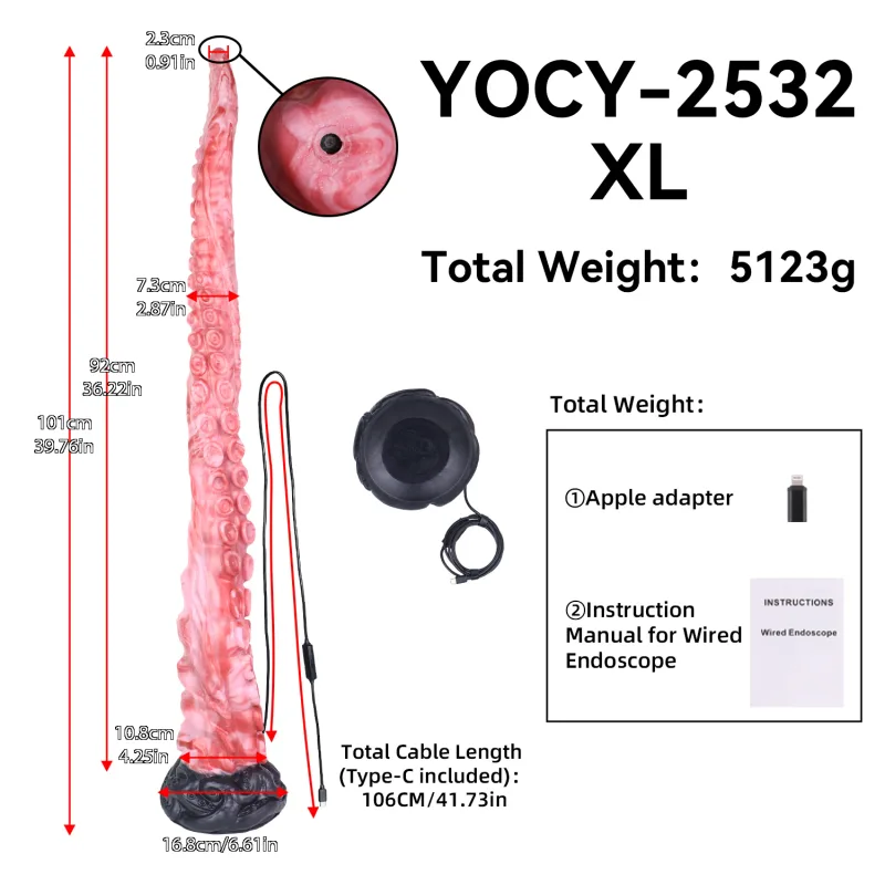 Anal Dilator Endoscope Camera Speculum 101cm Extreme Tentacle Dildo Silicone Butt Plug Training Anus Expansion 18+ Sex Toys