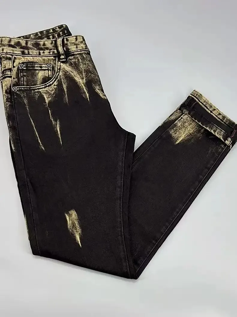 High-quality American Retro Men Jeans 2026 autumn new micro-elastic popular wear-resistant wash slim straight pants