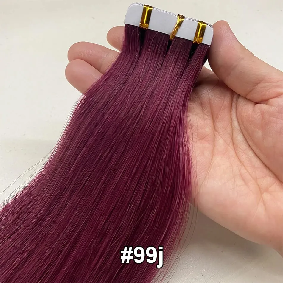 Luckinghair Wholesale 100% Virgin Double Drawn Straight Invisible Human Hair Tape in Extensions Wave Style
