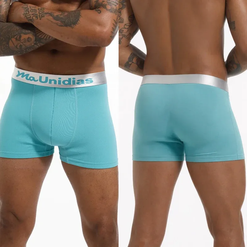 5Pcs Bamboo Fiber Men Underpants Maunidias Boxer Briefs Letter Elastic Waistband Underwear Mens Boxers Solid Color Men's Panties
