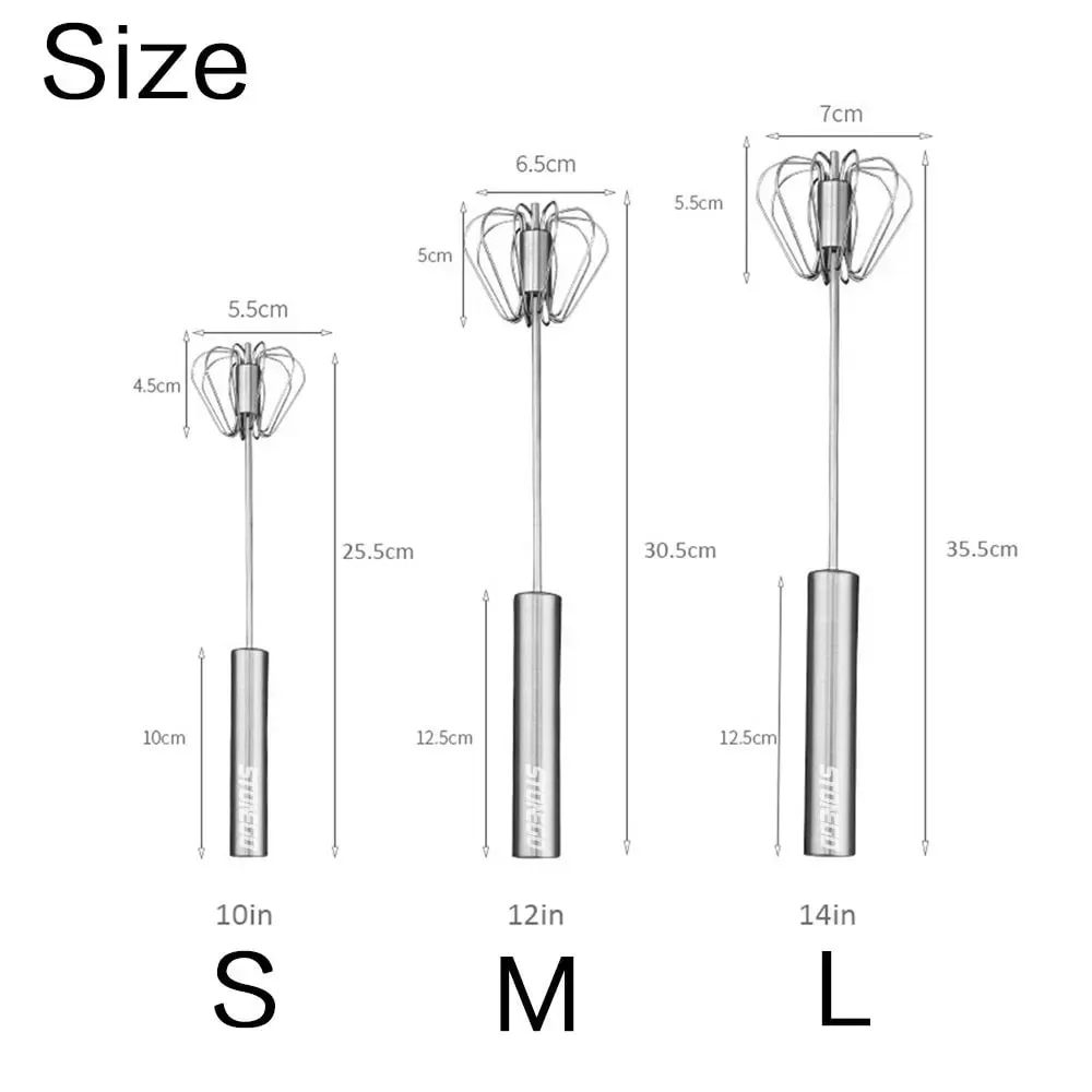 Manual Pressure Rotary Blender Coffee Milk Mixer Handheld Egg Blender Kitchen Baking Cooking Tool