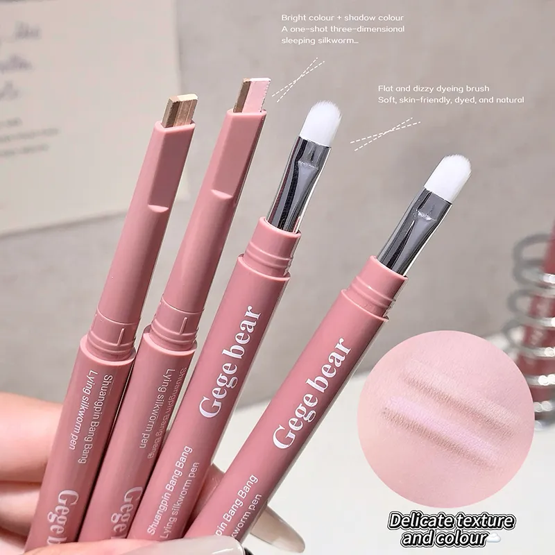 Gege Bear Dual-Tone Silkworm Pen 2-in-1 Highlight & Shadow for Natural Long-lasting and 3D Effec Friendly to Beginners