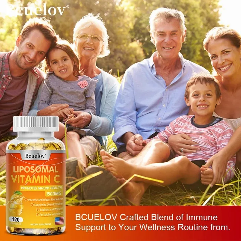 Liposomal Vitamin C - Promotes Collagen Production Supports Skin Immune Health Powerful Antioxidant Energy Supplement