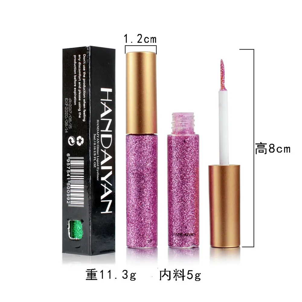Glitter Liquid Eyeliner Pen Sparkly High Shine Pigment Stage Diamond Eyeshadow Long Lasting Waterproof Eye Makeup