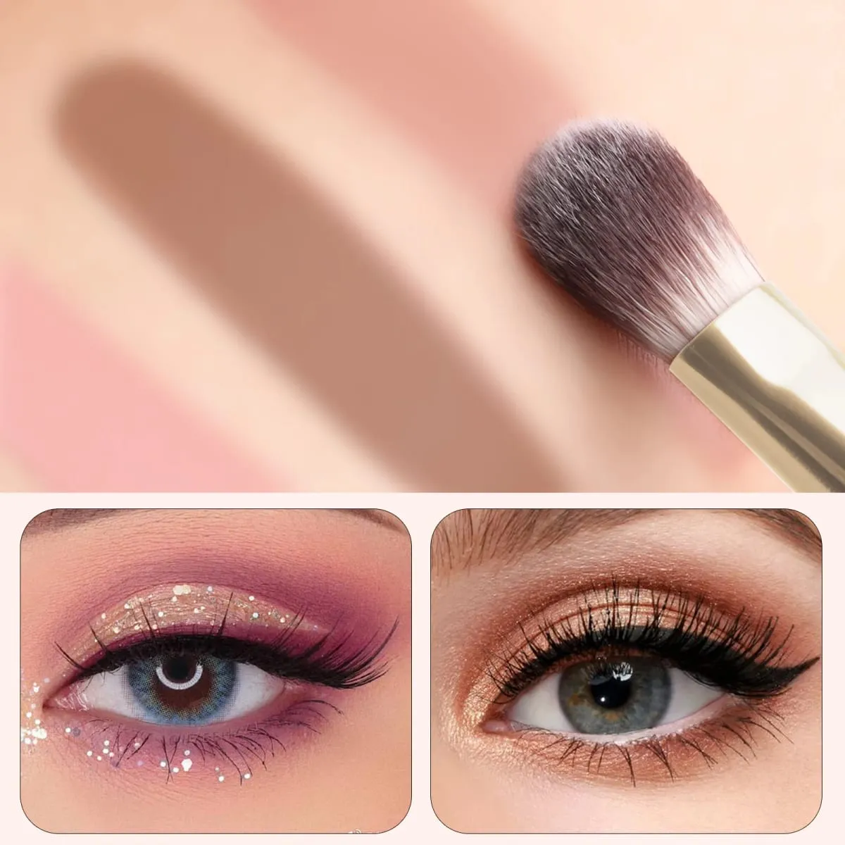 12PCS Eyeshadow Makeup Brushes Set Soft Synthetic Hair Blending Shader Angled Liner Brushes for Eye Makeup