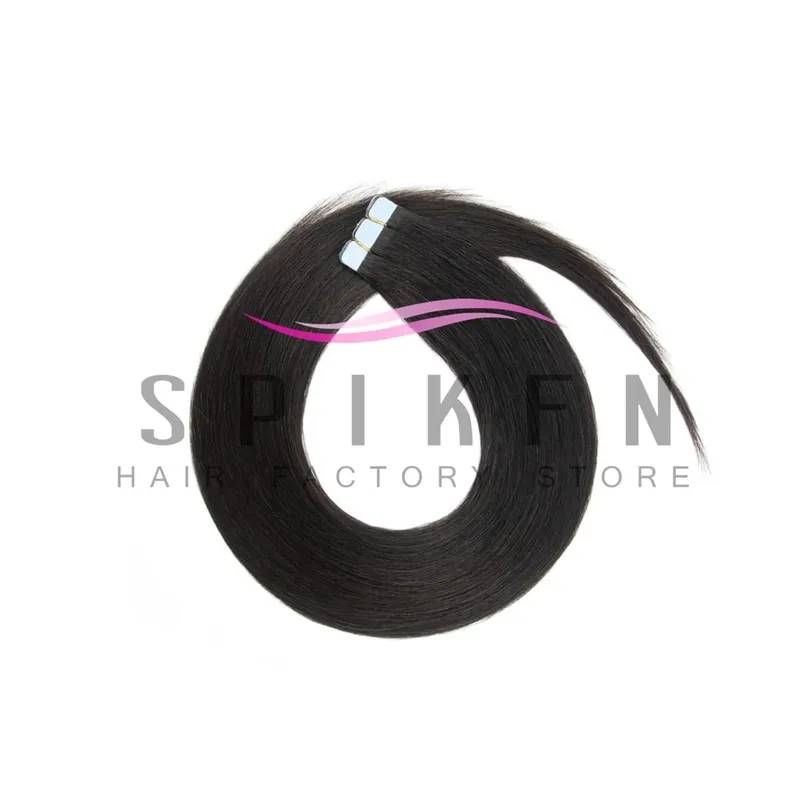 12"-20" Mini Tape Hair Extensions Machine Remy Skin Weft Adhesive Tape In Human Hair Natural Black Brown Blonde Straight 10pcs