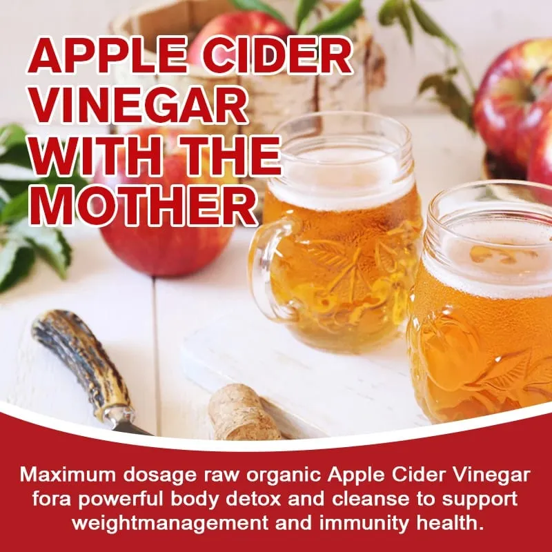 Apple Cider Vinegar Capsules 1600mg Supports Digestion Natural Cleansing Weight Management Immune Health & Metabolic Balance