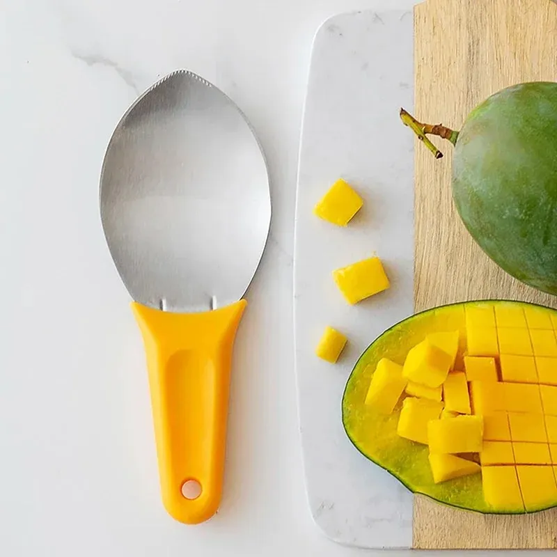 Cortador de Mango multifuncional, cuchara para fruta, cuchillo para cortar sandía, herramientas para cortar Mango, cuchara en cubitos, utensilios de cocina, 1 ud.
