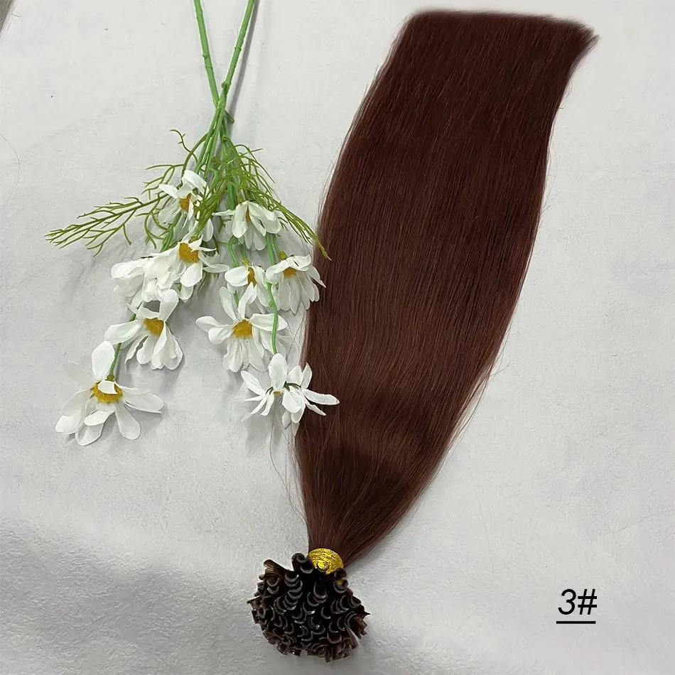 Full Shine U Tip Hair Extensions Nature Black Hair Blone 613 Color 50g Keratin Glue Beads Prebonded Remy Human Hair Extensions — image 20