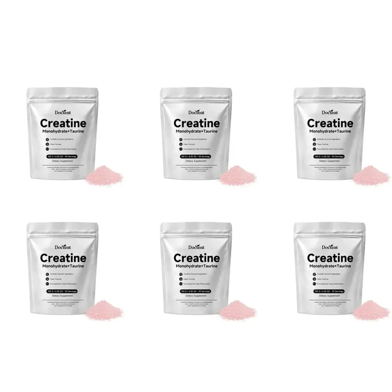 Docteat Creatine Monohydrate+Taurine Powder for ATP Regeneration Speed and Phosphocreatine Store Support 30 Servings 180 G
