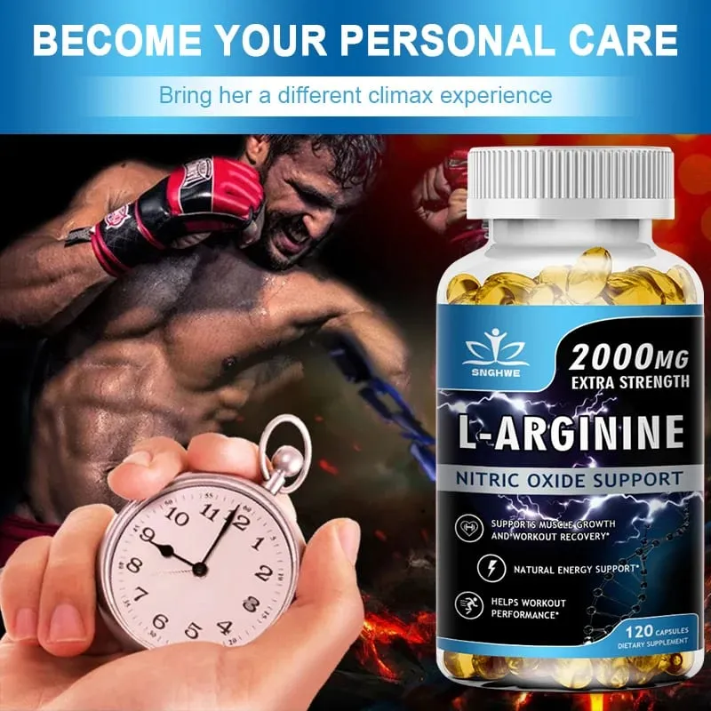 Super Arginine - 2000 Mg Pre-Exercise Supplement - Promotes Muscle Growth And Strengthens Muscle Energy And Endurance