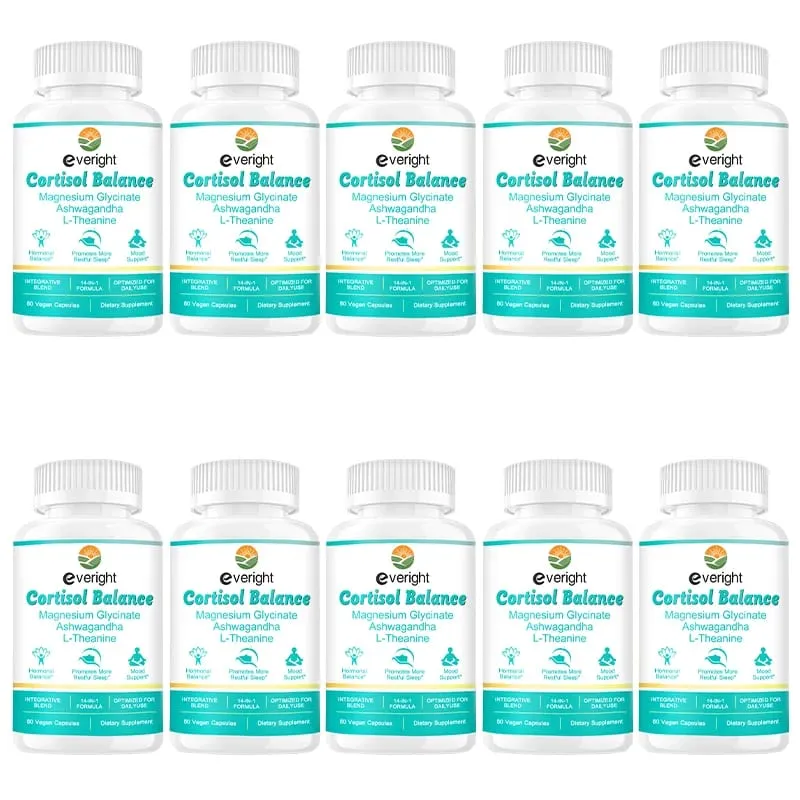 Cortisol Supplement with Ashwagandha L-Theanine & Magnesium Glycinate – 14-in-1 for Stress Relief Mood Balance & Sleep Health