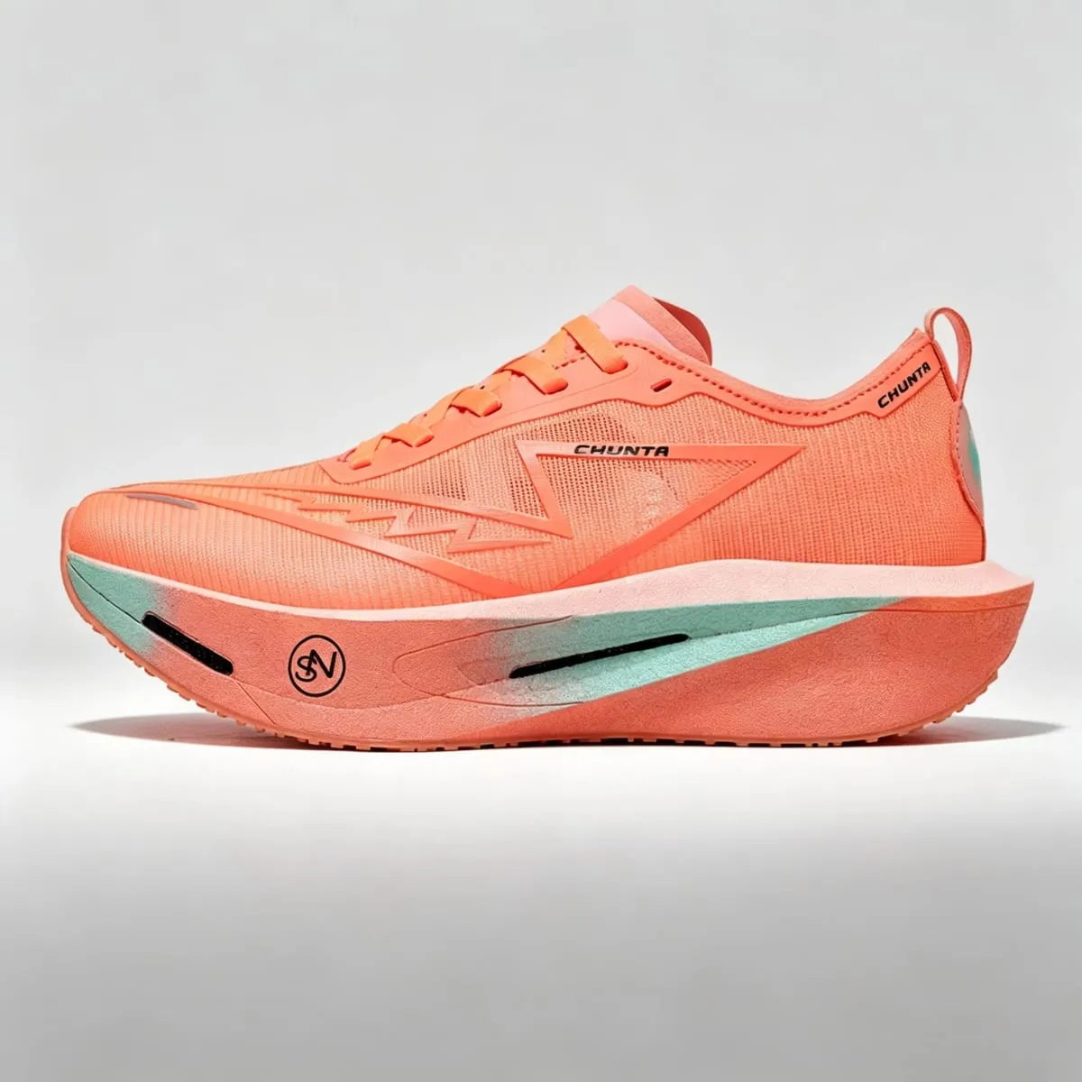 Men's Carbon Plate Breathable Mesh Running Shoes Women's Marathon Shock-Absorbing and Anti Slip Chunta Sports Shoes
